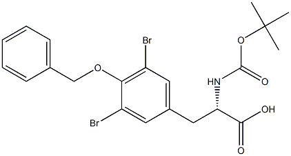 (2S)-3-[3,5-Dibromo-4-(phenylmethoxy)phenyl]-2-[(tert-butoxy)carbonylamino]propanoic Acid Structure