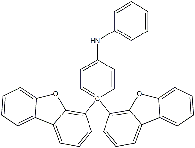 4,4-bis(4-dibenzofuranyl)diphenylamine Struktur