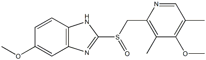Omeprazole Impurity (2-[[(5-hydroxy-1H-benzimidazol-2-yl)sulfinyl]methyl]-3,5-dimethy-l-4(1H)-pyridone) Structure