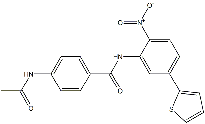 4-acetamido-N-(2-nitro-5-(thiophen-2-yl)phenyl)benzamide Structure