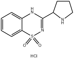 3-(pyrrolidin-2-yl)-4H-benzo[e][1,2,4]thiadiazine 1,1-dioxide hydrochloride 化学構造式