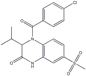 4-(4-CHLOROBENZOYL)-3-ISOPROPYL-7-(METHYLSULFONYL)-3,4-DIHYDROQUINOXALIN-2(1H)-ONE