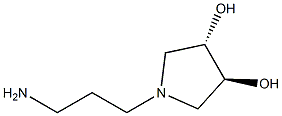 (3S,4S)-1-(3-AMINO-PROPYL)-PYRROLIDINE-3,4-DIOL 化学構造式