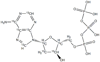 2'-Deoxyadenosine 5'-Triphosphate-13C10,,结构式