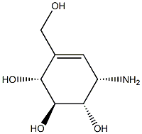 (1S, 2S, 3R, 6S)-6-amino-4-(hydroxymethyl)-4-cyclohexene-1,2,3-triol Structure