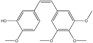 (Z)-3,4,5,4',-四甲氧基-3'-羟基二苯乙烯 结构式