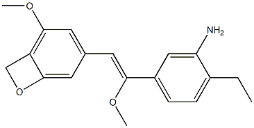 (Z)-5-甲氧基-4'-乙甲氧基-3,4-亚甲氧基-3'-氨基二苯乙烯,,结构式