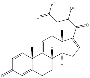 21-HYDROXY-PREGN-1.4.9(11),16(17)-TETRAENE-3.20-DIONE-21-ACETATE 结构式