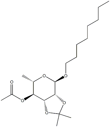 Octyl4-O-acetyl-2,3-O-isopropylidene-a-L-rhamnopyranoside,,结构式