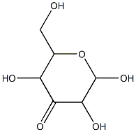 2,3,5-trihydroxy-6-(hydroxymethyl)oxan-4-one 结构式