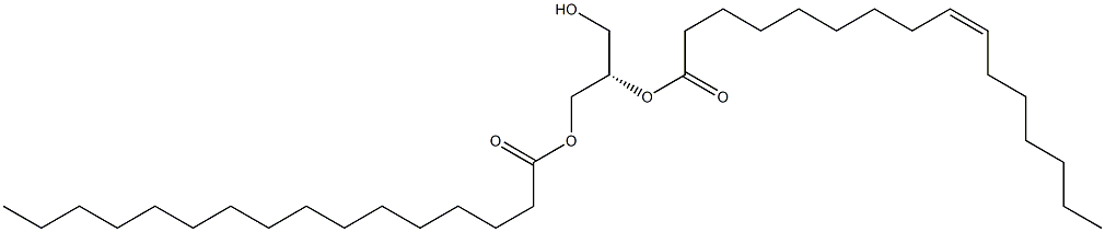 1-hexadecanoyl-2-(9Z-hexadecenoyl)-sn-glycerol Structure