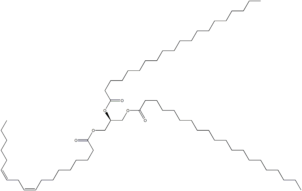 1-(9Z,12Z-octadecadienoyl)-2,3-dieicosanoyl-sn-glycerol,,结构式