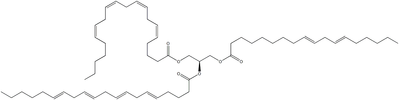 1-(9Z,12Z-octadecadienoyl)-2,3-di-(5Z,8Z,11Z,14Z-eicosatetraenoyl)-sn-glycerol Structure