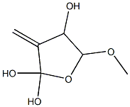 3-methylenehydroxy-5-methoxy-2,4-dihydroxytetrahydrofuran Structure