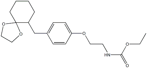 ethyl N-(2-(4-((2,2-(ethylenedioxy)cyclohexyl)methyl)phenoxy)ethyl)carbamate Struktur