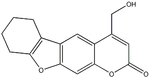 4-hydroxymethyl-6,7,8,9-tetrahydro-2H-benzofuro-(3,2-g)-1-benzopiran-2-one 化学構造式