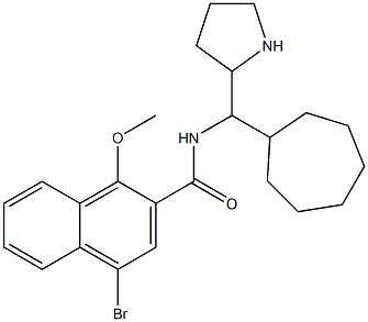 N-(1-cycloheptyl-2-pyrrolidinylmethyl)-4-bromo-1-methoxy-2-naphthamide Structure