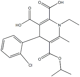 3-isopropyl-4-(2-chlorophenyl)-1,4-dihydro-1-ethyl-2-methyl-pyridine-3,5,6-tricarbox ylate