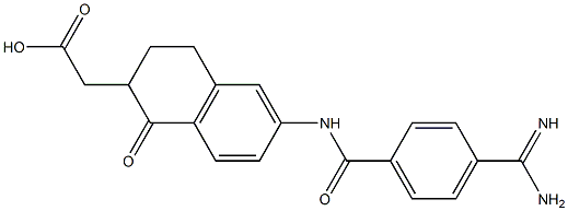 6-((4-amidinobenzoyl)amino)tetralone-2-acetic acid 结构式