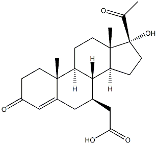 7 beta-carboxymethyl-17-hydroxyprogesterone,,结构式