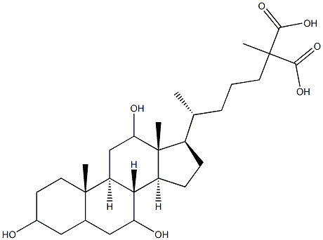 3,7,12-trihydroxy-25-carboxycholestan-26-oic acid