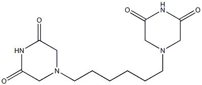 4,4′-(1,6-ヘキサンジイル)ビス(2,6-ピペラジンジオン) 化学構造式