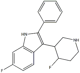 6-fluoro-3-(4-fluoropiperidin-3-yl)-2-phenyl-1H-indole Structure