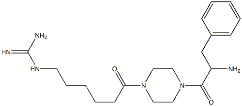 N-(6-guanidohexanoyl)-N1-(2-amino-3-phenylpropionyl)piperazine Structure