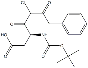 N-tert-butyloxycarbonyl-aspartyl (benzyl)chloromethylketone Structure