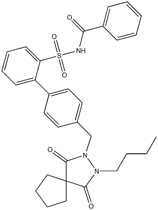 3-((2'-(benzoylaminosulfonyl)(1,1'-biphenyl)-4-yl)methyl)-2-butyl-2,3-diazaspiro(4.4)nonane-1,4-dione