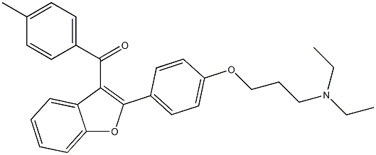  3-p-toluoyl-2-(4'-(3-diethylaminopropoxy)-phenyl)-benzofuran