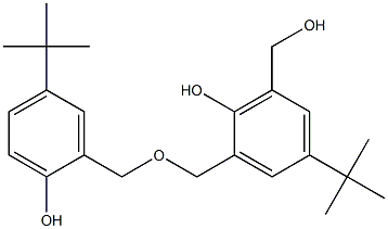 5,5'-di-tert-butyl-2,2'-dihydroxy-3-hydroxymethyl dibenzyl ether Struktur