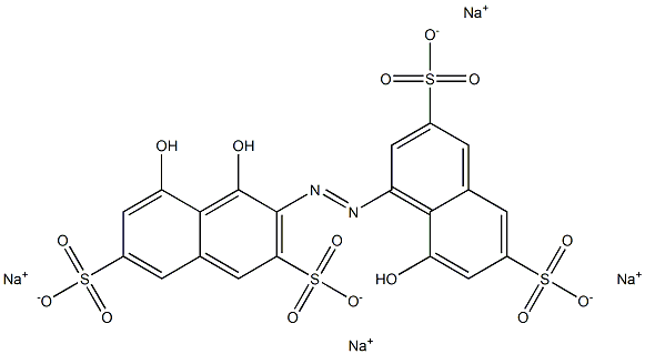 2-(3,6-disulfo-8-hydroxynaphthylazo)-1,8-dihydroxynaphthalene-3,6-disulfonate tetrasodium Struktur