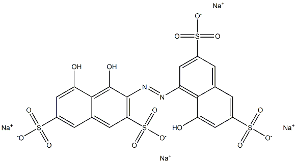 2-(3,6-disulfo-8-hydroxynaphthylazo)-1,8-dihydroxynaphthalene-3,6-disulfonate tetrasodium 化学構造式