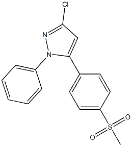 3-chloro-5-(4-(methylsulfonyl)phenyl)-1-phenyl-1H-pyrazole 结构式