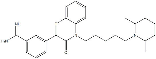 3-(4-(5-(2,6-dimethyltetrahydro-1(2H)-pyridinyl)pentyl)-3-oxo-3,4-dihydro-2H-1,4-benzoxazin-2-yl)-1-benzenecarboximidamide 结构式