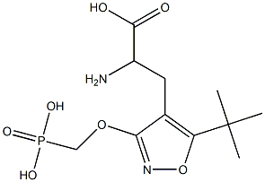 2-amino-3-(5-tert-butyl-3-(phosphonomethoxy)-4-isoxazolyl)propionic acid 化学構造式