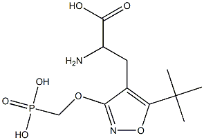 2-amino-3-(5-tert-butyl-3-(phosphonomethoxy)-4-isoxazolyl)propionic acid Structure