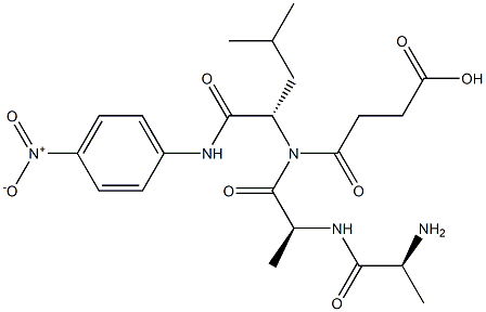 3-carboxypropanoyl-alanyl-alanyl-leucine-4-nitroanilide 化学構造式