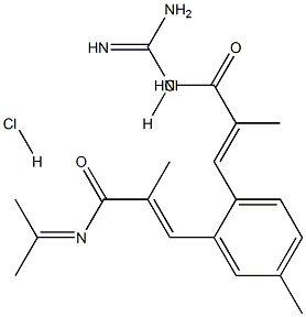 3-(2-(3-guanidino-2-methyl-3-oxo-propenyl)-5-methylphenyl)-N-isopropylidene-2-methyl-acrylamide dihydrochloride Structure