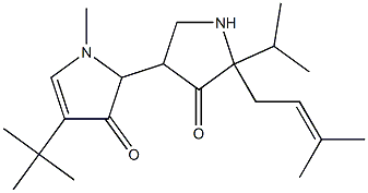 4-(4-tert-butyl-2,3-dihydro-1-methyl-3-oxopyrrol-2-yl)-2-isopropyl-2-(3-methyl-2-buten-1-yl)-3(2H)-pyrrolinone 结构式