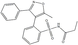 N-(((5-methyl-3-phenylisoxazol-4-yl)-phenyl)sulfonyl)propanamide 化学構造式