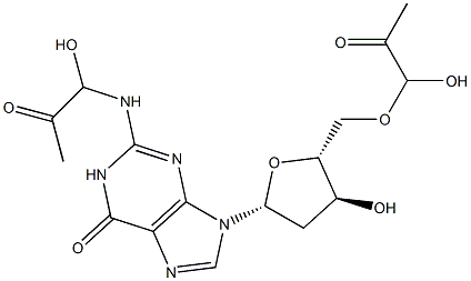 N-bis(1-hydroxy-2-oxopropyl)-2'-deoxyguanosine 化学構造式