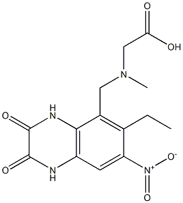 ((6-ethyl-7-nitro-2,3-dioxo-1,2,3,4-tetrahydroquinoxalin-5-ylmethyl)methylamino)acetic acid,,结构式