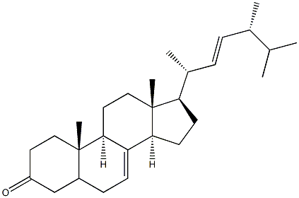 ergosta-7,22-dien-3-one,,结构式
