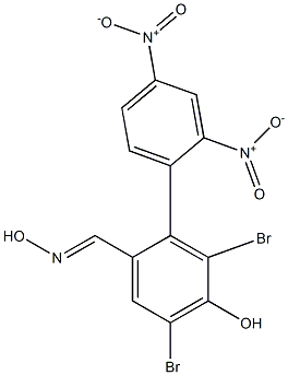 3,5-DIBROMO-4-HYDROXYBENZALDOXIM-ORTHO-(2,4-DI)-NITROPHENYLETHER Struktur