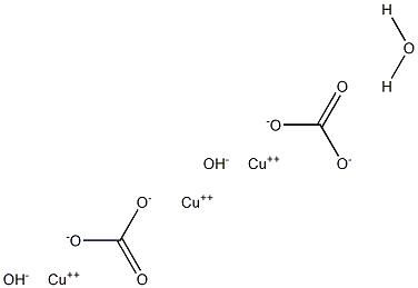 COPPERCARBONATEHYDROXIDEMONOHYDRATE Struktur