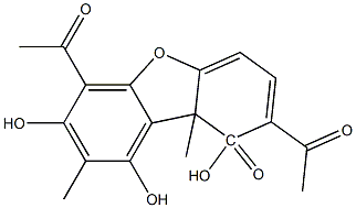 DIBENZOFURANONE,2,6-DIACETYL-1,7,9-TRIHYDROXY-8,9B-DIMETHYL- Struktur