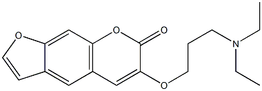 3-DIETHYLAMINOPROPYLOXYPSORALEN 化学構造式