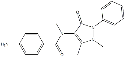 PARA-AMINOBENZOICACIDMETHYLANTIPYRYLAMIDE 化学構造式